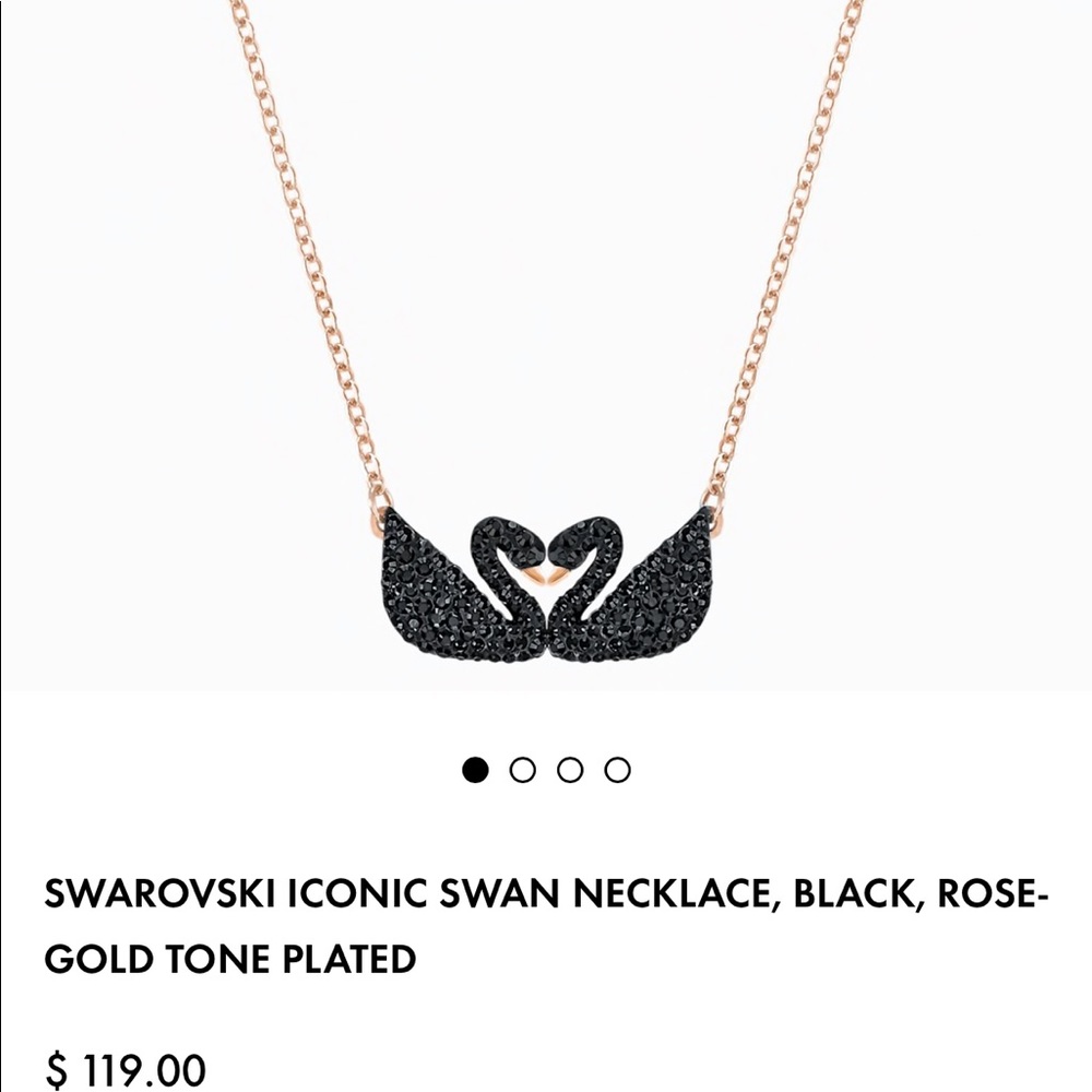 Swarovski double black swan necklace NWT